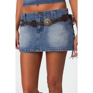 Edikted Wanona Denim Mini Skort XL
